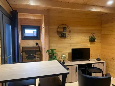 Télévision ou salle de divertissement dans l'établissement Chalet