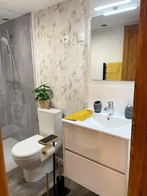 Salle de bains dans l'établissement Cosy appart en plein centre - 2 guests