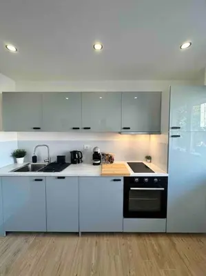 Cuisine ou kitchenette dans l'établissement Blue pearl