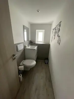 Salle de bains dans l'établissement Gite chez l'Olivier
