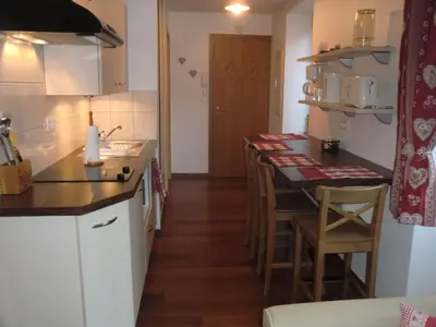 Cuisine ou kitchenette dans l'établissement Gite Riesling
