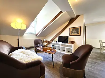 Télévision ou salle de divertissement dans l'établissement ThannT3-Centre Ville-Garage privé- Centre Ville