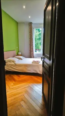 Un ou plusieurs lits dans un hébergement de l'établissement Chambres d'hôtes au Château Léon