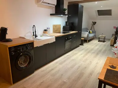 Cuisine ou kitchenette dans l'établissement L appartement du Fayé