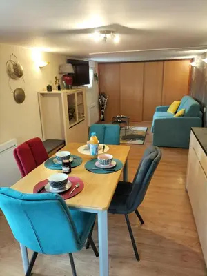 Cuisine ou kitchenette dans l'établissement Gîte des secs prés