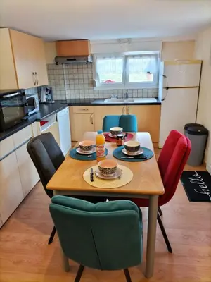 Cuisine ou kitchenette dans l'établissement Gîte des secs prés
