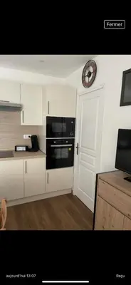 Cuisine ou kitchenette dans l'établissement Gîte Le lys 2 à 4 personnes