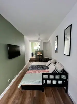 Télévision ou salle de divertissement dans l'établissement Appartement plein centre-ville