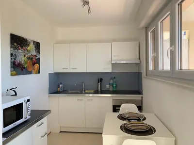 Cuisine ou kitchenette dans l'établissement Studio 35 - centre ville, proche Bâle