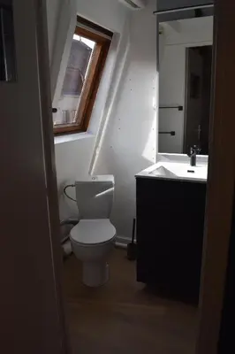 Salle de bains dans l'établissement La Tour du Rempart - Appartement T2 en duplex en hypercentre de Colmar