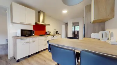 Cuisine ou kitchenette dans l'établissement Evasion Nature Rimbach