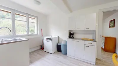 Cuisine ou kitchenette dans l'établissement Le Bois Dormant 1