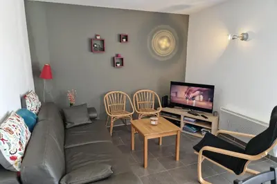 Télévision ou salle de divertissement dans l'établissement Appartement avec vue sur le lac de Gérardmer, proche des pistes de ski