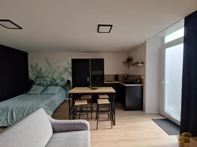 Cuisine ou kitchenette dans l'établissement La bulle Mathias