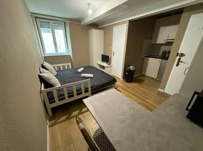 Cuisine ou kitchenette dans l'établissement Appartement proche place de la réunion au calme