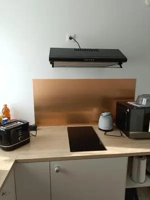 Cuisine ou kitchenette dans l'établissement La Pause