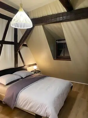 Un ou plusieurs lits dans un hébergement de l'établissement À la petite Venise hyper centre Colmar