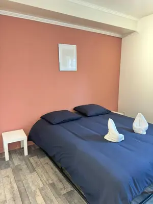 Un ou plusieurs lits dans un hébergement de l'établissement Cosy 2 - Montbéliard centre 80m2
