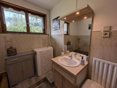 Salle de bains dans l'établissement Grande maison proche des Vosges, idéale cyclisme et randonnée, animaux admis, vélos à dispo - FR-1-583-298
