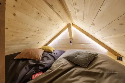 Un ou plusieurs lits dans un hébergement de l'établissement Chalet Chataigne - Magnifique vue montagne