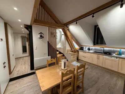 Cuisine ou kitchenette dans l'établissement la vallée des marmottes