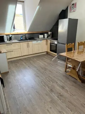 Cuisine ou kitchenette dans l'établissement la vallée des marmottes