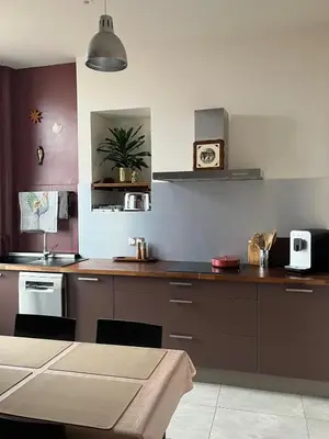 Cuisine ou kitchenette dans l'établissement Appartement de style 70