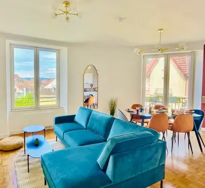 Coin salon dans l'établissement 202 - Chaleureux appartement proche centre ville