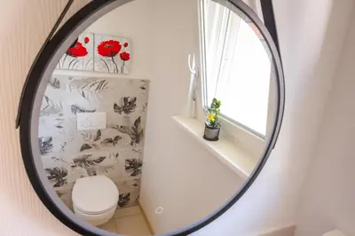 Salle de bains dans l'établissement Gite des cigognes