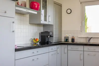 Cuisine ou kitchenette dans l'établissement Gite des cigognes