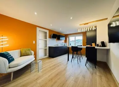 Cuisine ou kitchenette dans l'établissement Les Confiseries, appartement 2 pièces et terrasse