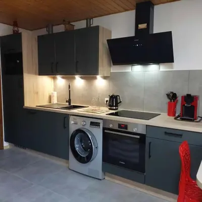 Cuisine ou kitchenette dans l'établissement Joli appartement T2, la clairière du lac, rez de jardin, terrasse fermée, parking
