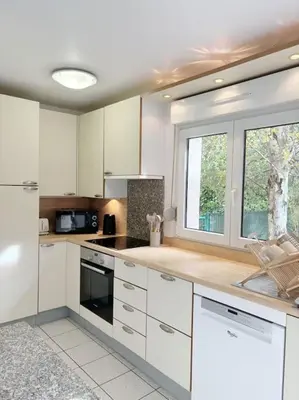 Cuisine ou kitchenette dans l'établissement La petite Luss