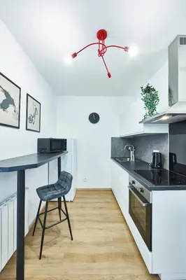 Cuisine ou kitchenette dans l'établissement BE-3D - Joli 3 pièces tout équipé pour 1-4 pers au 3ème étage au centre de Mulhouse