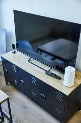 Télévision ou salle de divertissement dans l'établissement BE-3D - Joli 3 pièces tout équipé pour 1-4 pers au 3ème étage au centre de Mulhouse