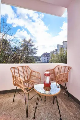 Balcon ou terrasse dans l'établissement BE-3D - Joli 3 pièces tout équipé pour 1-4 pers au 3ème étage au centre de Mulhouse