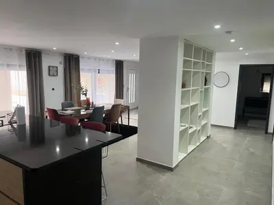Coin salon dans l'établissement Appartement plain-pied en Alsace