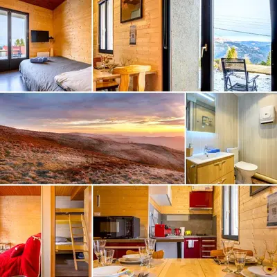 Un ou plusieurs lits dans un hébergement de l'établissement Studio cosy avec vue panoramique sur les Vosges