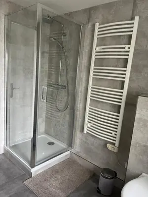 Salle de bains dans l'établissement Charmant appartement au cœur de Buhl