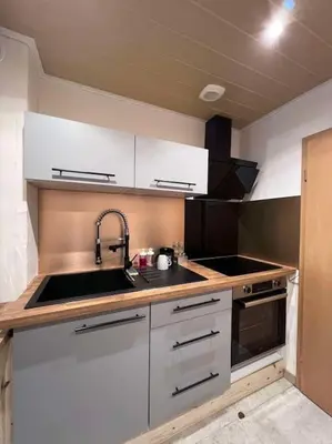 Cuisine ou kitchenette dans l'établissement Studio Charme Huningue Abbatucci