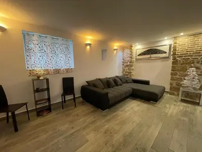 Coin salon dans l'établissement Appartement proche centre Colmar parking public gratuit