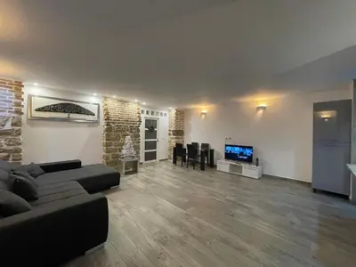 Télévision ou salle de divertissement dans l'établissement Appartement proche centre Colmar parking public gratuit