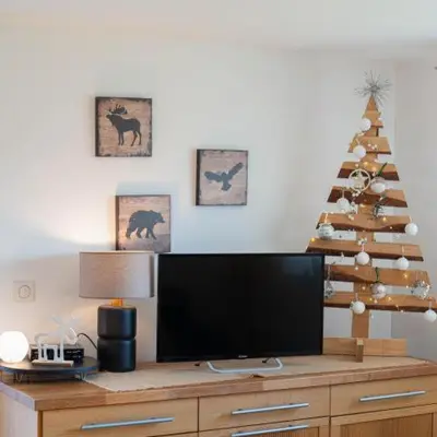 Télévision ou salle de divertissement dans l'établissement Le Lipa - gite cosy avec vue imprenable