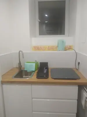 Cuisine ou kitchenette dans l'établissement Au Bon Air