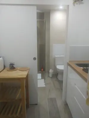 Salle de bains dans l'établissement Au Bon Air