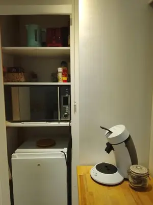 Cuisine ou kitchenette dans l'établissement Au Bon Air