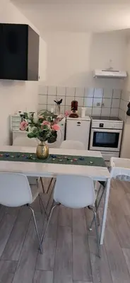 Cuisine ou kitchenette dans l'établissement GabiHome