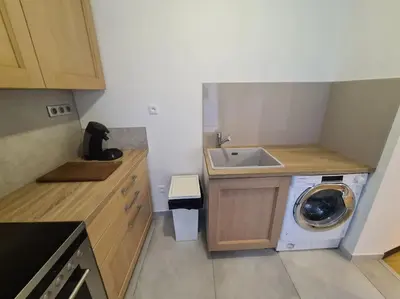 Cuisine ou kitchenette dans l'établissement La cigogne d'Alsace 2