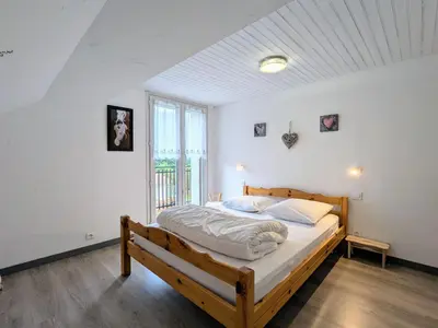 Un ou plusieurs lits dans un hébergement de l'établissement Gîte montagnard La Bresse 4 pers, terrasse, parking, WIFI - FR-1-589-693