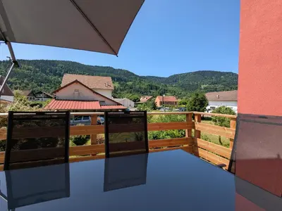 Vue générale sur la montagne ou vue sur la montagne depuis la maison de vacances